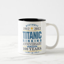 Aniversario de hundimiento titánico de 100 años taza