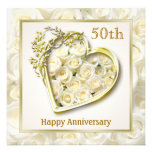 Aniversario de los rosas blancos y de boda del cor invitación
