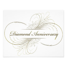 Aniversario del diamante invitación personalizada