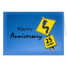 Aniversario del empleado de 25 años, señal de tráf felicitaciones