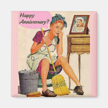 Aniversario retro del ama de casa imanes  