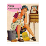 Aniversario retro del ama de casa tarjeta postal