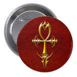 Ankh gótico, amarillo y rojo pins