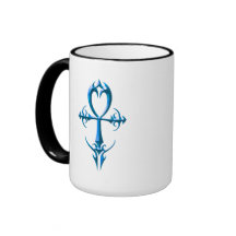Ankh gótico, azul tazas