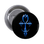 Ankh gótico, azul y negro pin