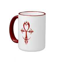 Ankh gótico, rojo taza de café