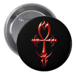 Ankh gótico, rojo y negro pins