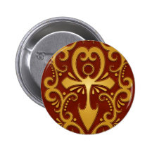 Ankh tribal rojo de oro pins