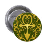 Ankh tribal verde de oro pin