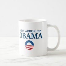 ANN ARBOR para el personalizado de Obama su ciudad Taza De Café