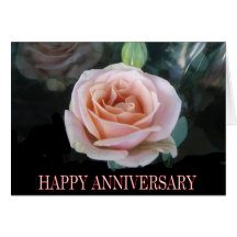 Anniversay color de rosa rosado tarjetón