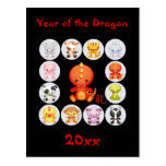 Año chino de la postal del Año Nuevo del dragón