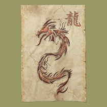 Año chino de la toalla de Asia del dragón toallas de cocina