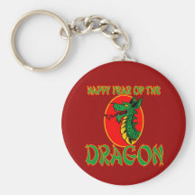 Año chino del dibujo animado del dragón llaveros personalizados