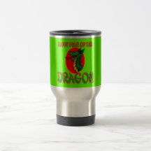 Año chino del dibujo animado del dragón tazas