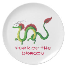 Año chino del dragón platos para fiestas