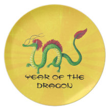 Año chino del dragón platos para fiestas