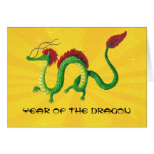 Año chino del dragón tarjetón