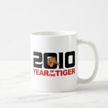 Año de 2010 chinos del regalo del tigre tazas de café