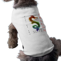 Año de la camisa del perro del dragón 2012 camiseta de mascota