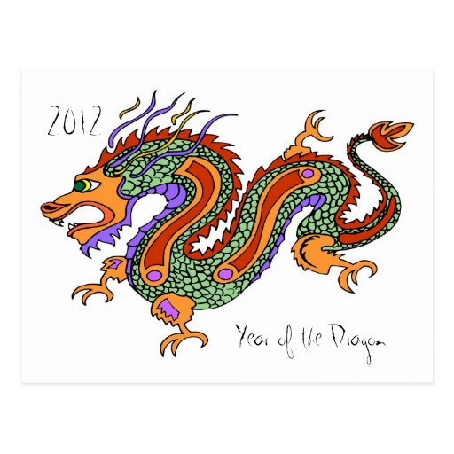 Año de la postal 2012 del dragón