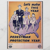 Año de la protección de Prdestrian Tarjetón
