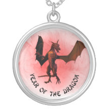 Año de la ronda superior del dragón collares personalizados