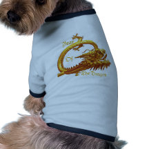 Año de la ropa del dragón camisetas de perrito