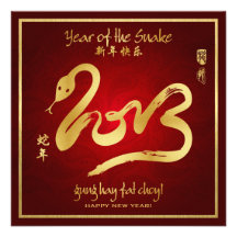 Año de la serpiente - Año Nuevo chino 2013 Comunicado Personalizado