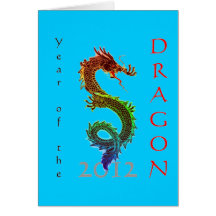 Año de la tarjeta 2012 de felicitación del dragón