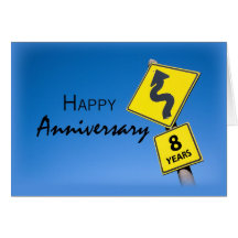 Año del aniversario del empleado 8vo, señal de trá tarjetas