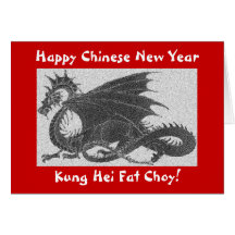 Año del Año Nuevo Dragón-Chino Tarjetas