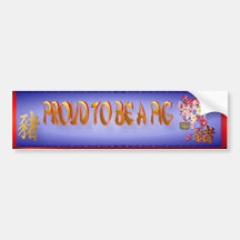 Año del cerdo Bumpersticker Pegatina De Parachoque