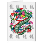 Año del corte del papel del regalo del dragón tarjetas