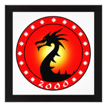 Año del dragón 2000 invitacion personal 