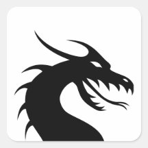 Año del dragón - cabeza del dragón calcomanía cuadradas personalizada