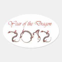 año del dragón colcomanias de oval personalizadas
