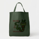 Año del dragón con el dragón del dibujo animado bolsas de mano