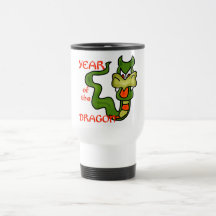 Año del dragón con el dragón del dibujo animado tazas