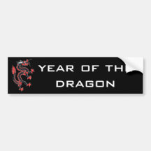 Año del dragón etiqueta de parachoque