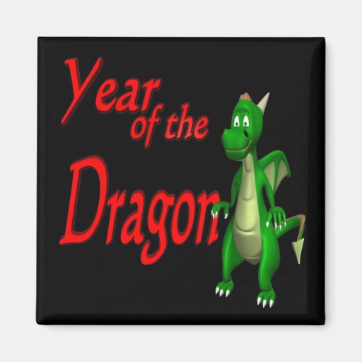 Año del dragón imán de nevera