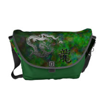 Año del dragón: Jardín de plata y verde Bolsa De Mensajería