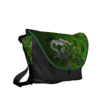 Año del dragón: Plata en la nube verde Bolsa De Mensajeria