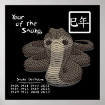Año del poster de la serpiente