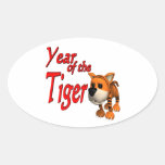 Año del tigre colcomanias de ovaladas