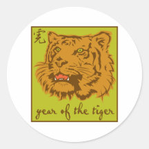 Año del tigre pegatinas redondas