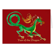 Año feliz de la tarjeta del dragón