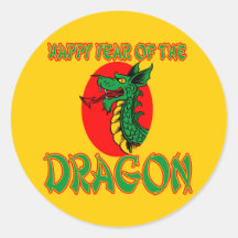 Año feliz de las camisetas del dragón, tazas, bols etiquetas redondas