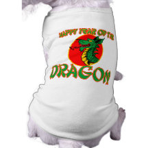 Año feliz de las camisetas del dragón, tazas, bols camisetas de perrito