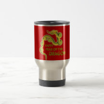 Año feliz de los regalos del dragón taza de café